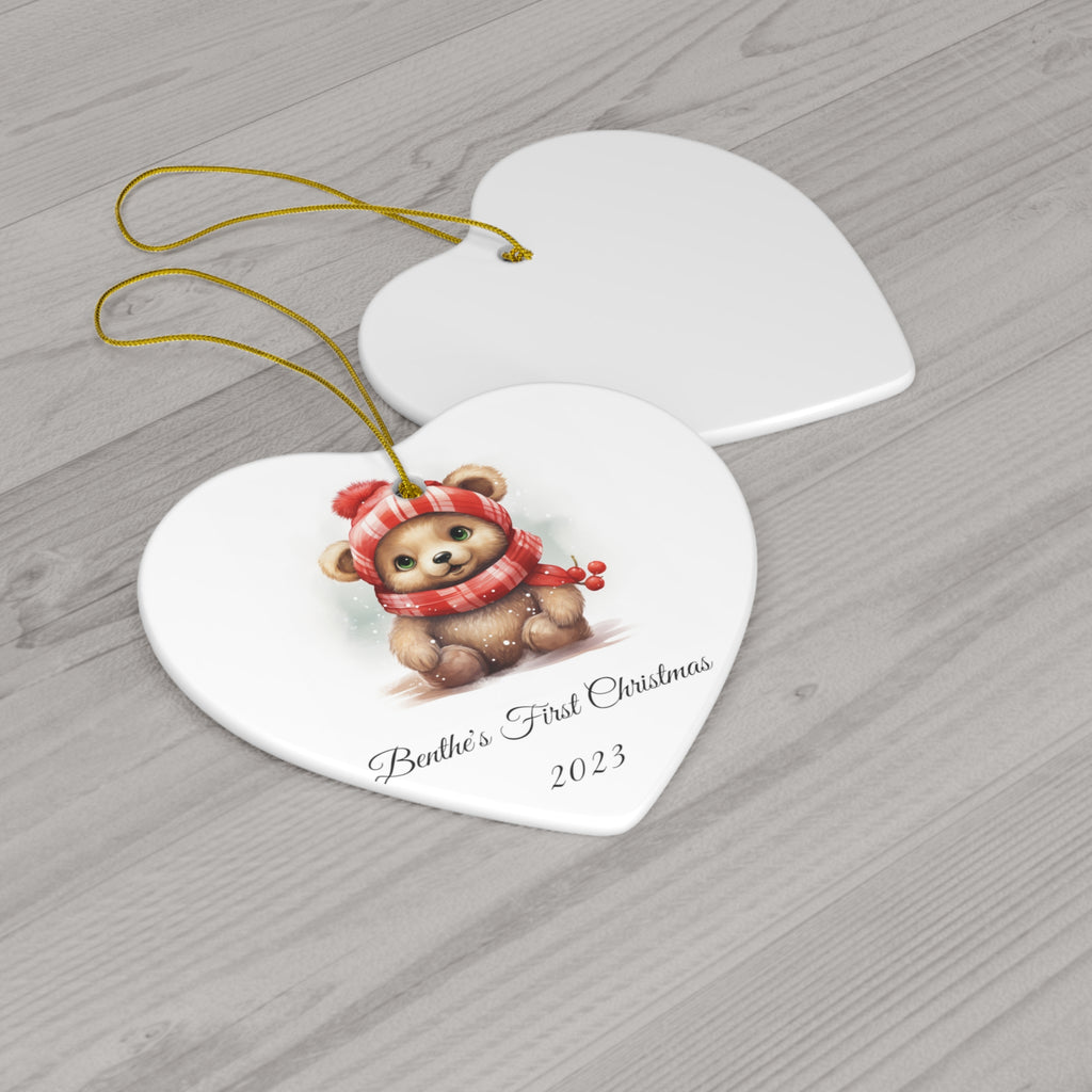 Personalized Baby's 1st Christmas Ornament, Baby's First Christmas Decoration, New Baby Christmas Gift, Baby bear Decoration