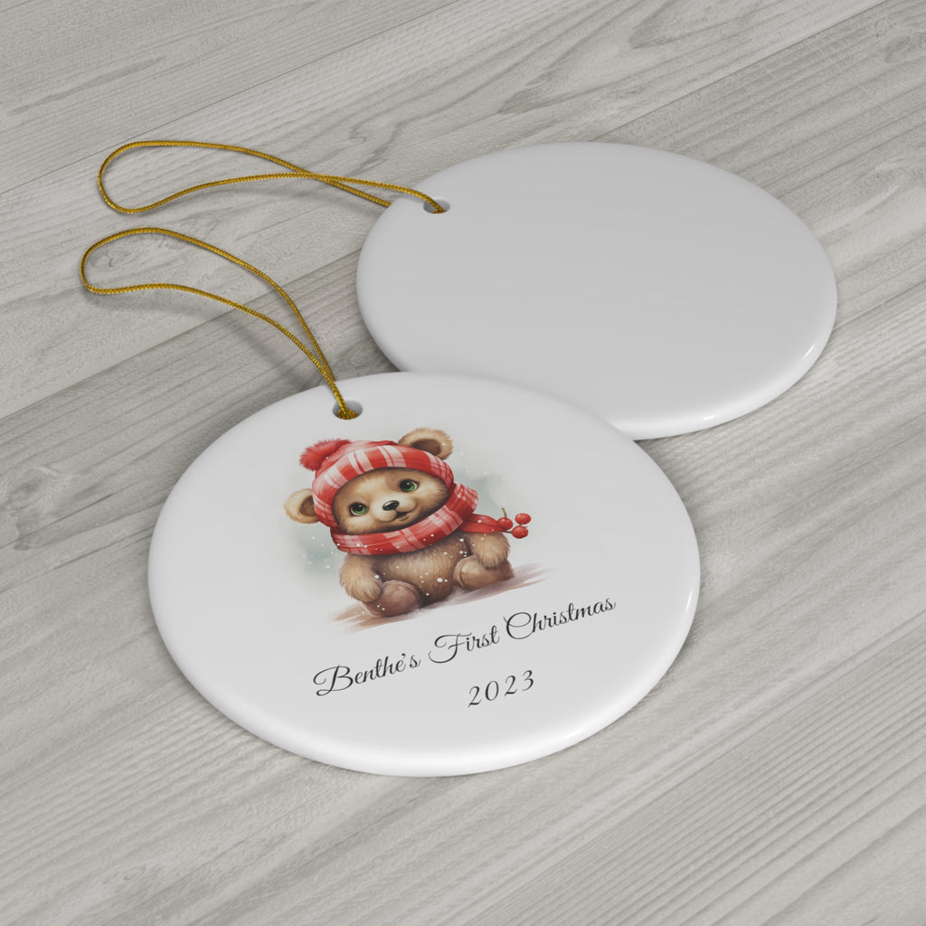 Personalized Baby's 1st Christmas Ornament, Baby's First Christmas Decoration, New Baby Christmas Gift, Baby bear Decoration